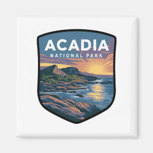 Acadia Nationalpark Sunset Abzeichen Magnet
