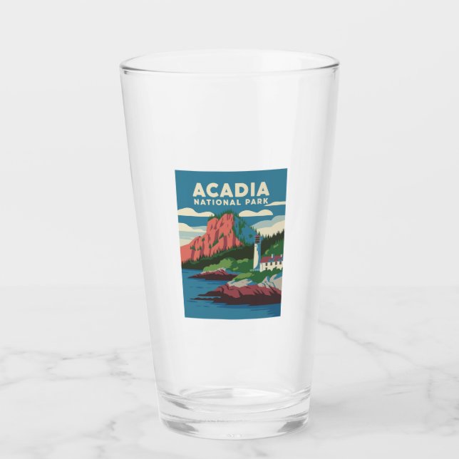 Acadia Nationalpark Vintag Lighthouse Glas (Vorderseite)