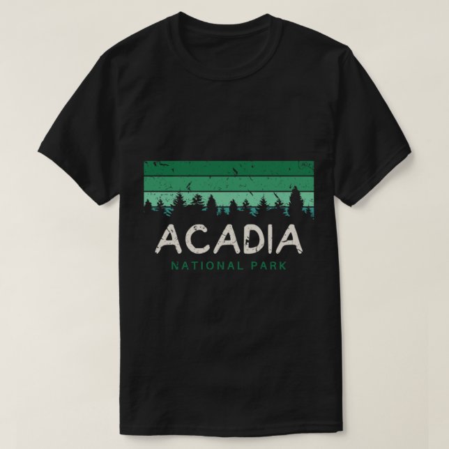 Acadia Nationalpark Vintag Souvenir Maine ME T-Shirt (Design vorne)