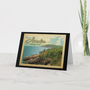 Acadia Nationalpark Vintage Karte