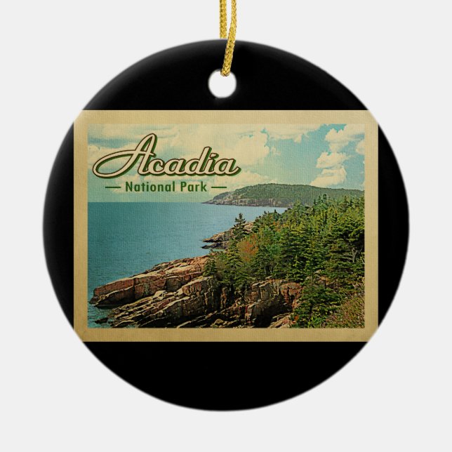 Acadia Nationalpark Vintage Keramik Ornament (Vorne)
