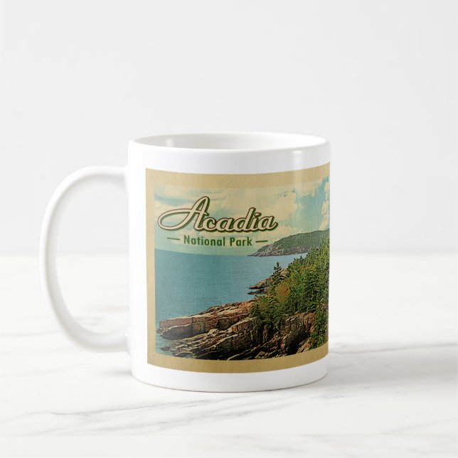 Acadia-Nationalpark-Vintage Reise Kaffeetasse (Links)