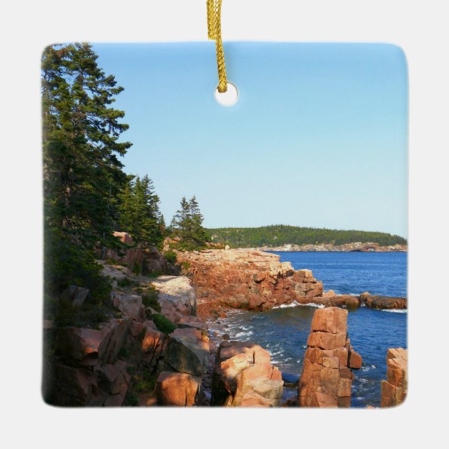 Acadia Rocky Beach in der Nähe von Thunder Hole Keramikornament (Vorderseite)