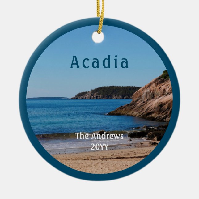 Acadia Sand Beach Nationalpark Maine Keramik Ornament (Vorne)