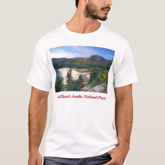 Acadia-Sand-Strand übersehen T-Shirt (Vorderseite)