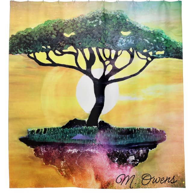 Acadia Tree on Flock Duschvorhang (Vorderseite)