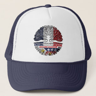 Acadian Cajun French France Tree Roots Flag Truckerkappe