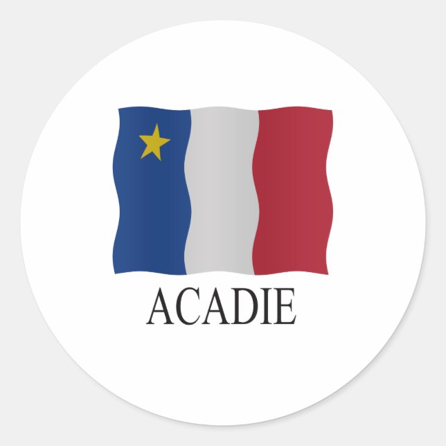 Acadian flag runder aufkleber (Vorderseite)