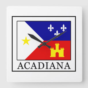 Acadiana Quadratische Wanduhr