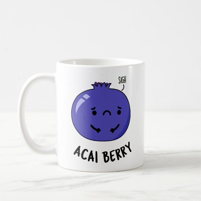 Acai Berry Funny Fruit Pun Kaffeetasse (Links)