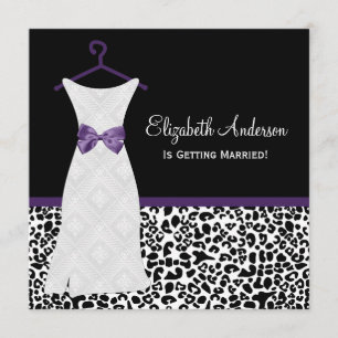 Acai Lila Gown Leopard PrintBridal Dusche Einladung