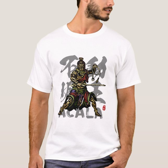 Acala "Fudo Myo-o-Kalligrafie" Art T-Shirt (Vorderseite)
