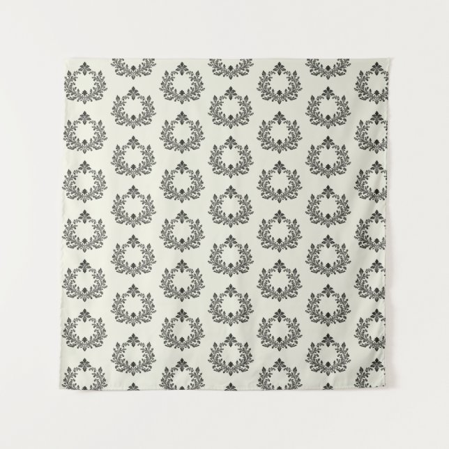 Acanthus & Antiquity, Schwarz & Elfenbeinhochzeit, Wandteppich (Vorderseite)