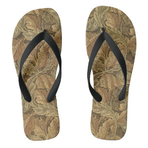 Acanthus-Blätter von William Morris, Antiker Stoff Flip Flops