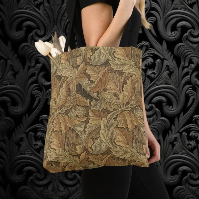 Acanthus-Blätter von William Morris, Antique Texti (Acanthus Leaves by William Morris, Antique Victorian Textile  Art All-Over-Print Tote Bag)