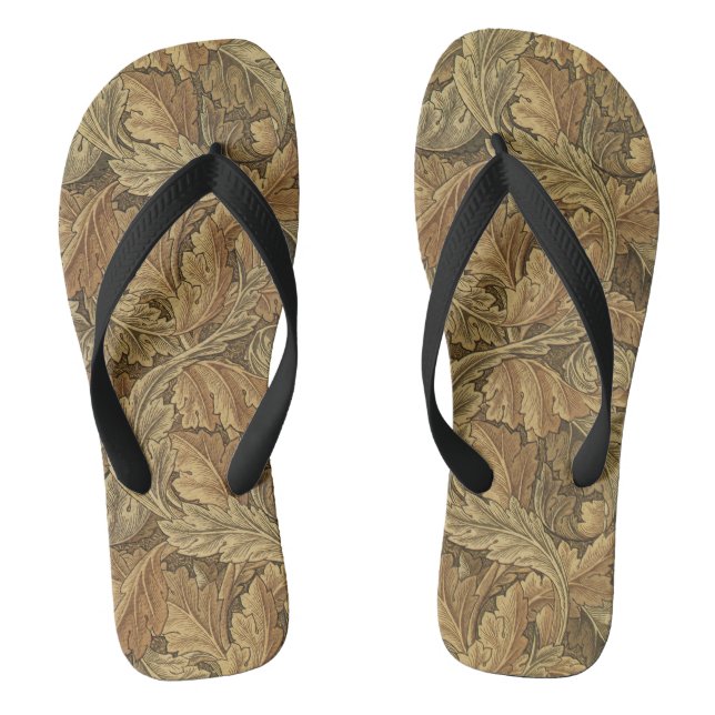 Acanthus-Blätter von William Morris, Antique Texti Flip Flops (Fußbett)