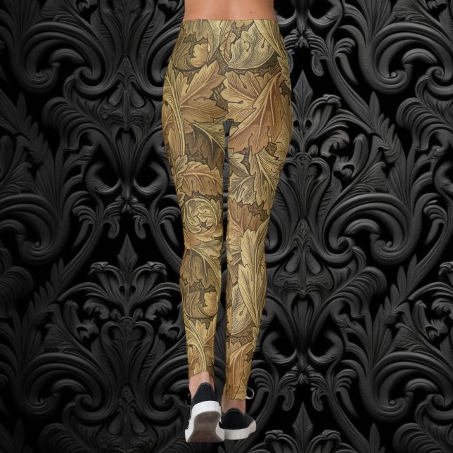 Acanthus-Blätter von William Morris, Antique Texti Leggings (Acanthus Leaves by William Morris, Antique Textile Leggings)