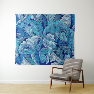 Acanthus Blau Wandteppich