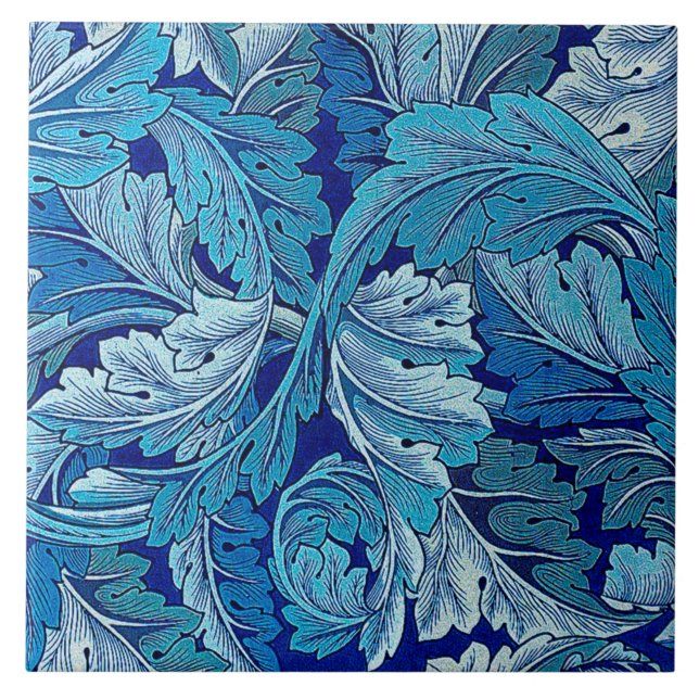Acanthus Blau, William Morris Fliese (Vorderseite)
