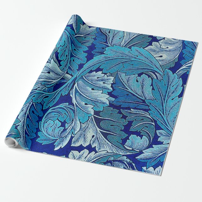 Acanthus Blau, William Morris Geschenkpapier (Ungerollt)