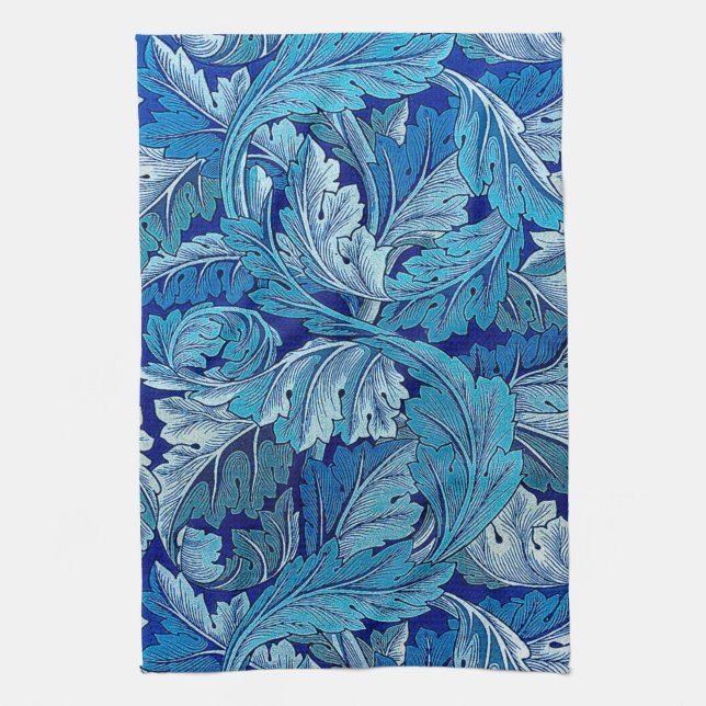 Acanthus Blue, William Morris Geschirrtuch (Vertikal)