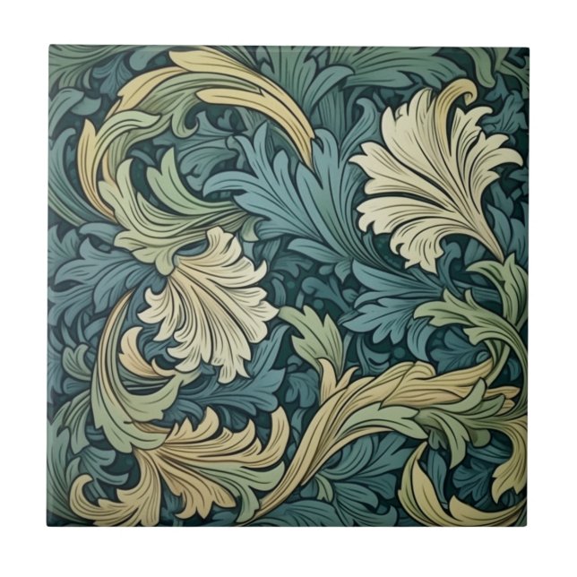 Acanthus Leaf Pattern Fliese (Vorderseite)