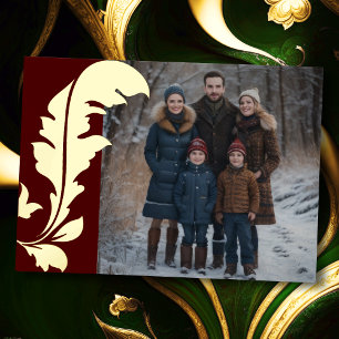 Acanthus Leaf und Ihr Foto Folien Feiertagskarte