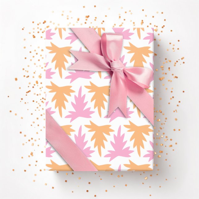Acanthus Row in Rosa und Orange Geschenkpapier (Von Creator hochgeladen)