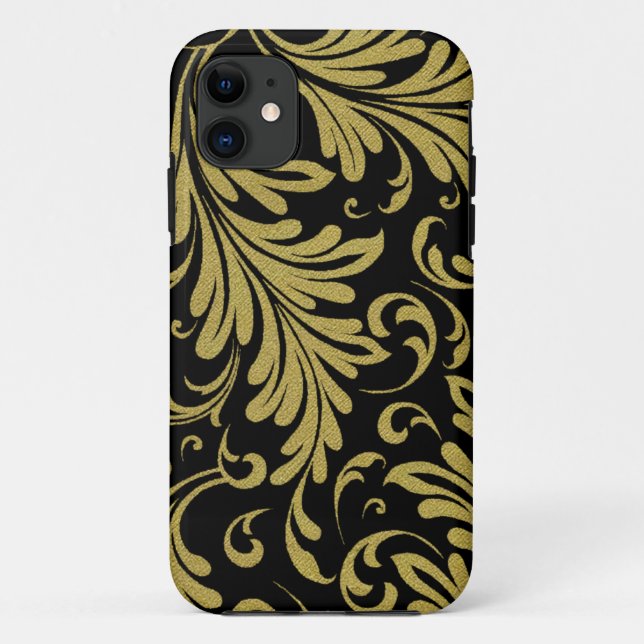 Acanthus Verlasse Gold und Black Case-Mate iPhone Hülle (Rückseite)
