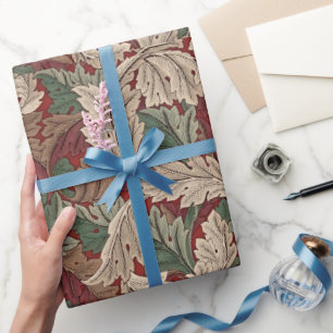 Acanthus Vintag Red Pattern von William Morris Geschenkpapier