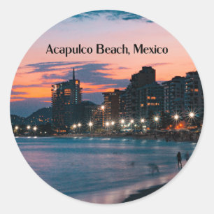 Acapulco Beach, Mexiko Runder Aufkleber