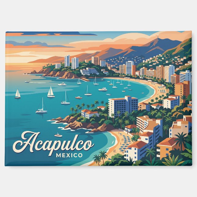 Acapulco-Bucht Mexiko Magnet (Vorderseite)