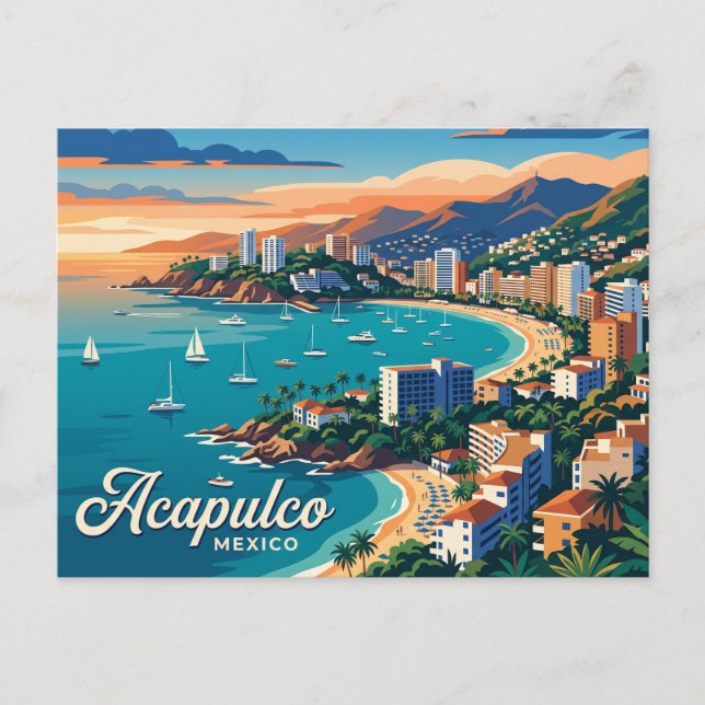 Acapulco-Bucht Mexiko Postkarte (Vorderseite)