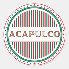 Acapulco City Pride Emblem – Mexican Identity Runder Aufkleber