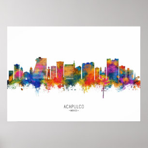 Acapulco Mexico Skyline Poster