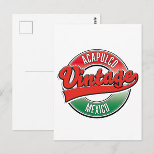 Acapulco Mexico Vintage-Logo Poster Postkarte