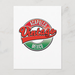 Acapulco Mexico Vintage-Logo T-Shirt Postkarte
