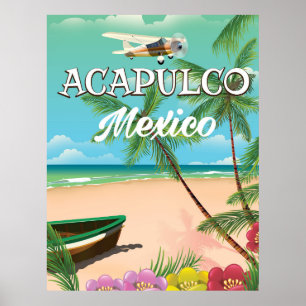 Acapulco Mexico Vintage Reiseplakat Poster