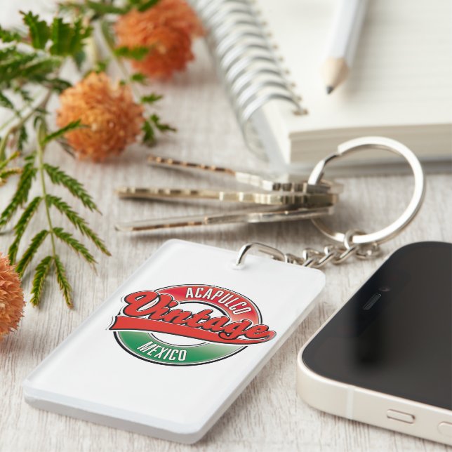 Acapulco Mexico Vintages Logo Schlüsselanhänger (Vorderseite rechts)