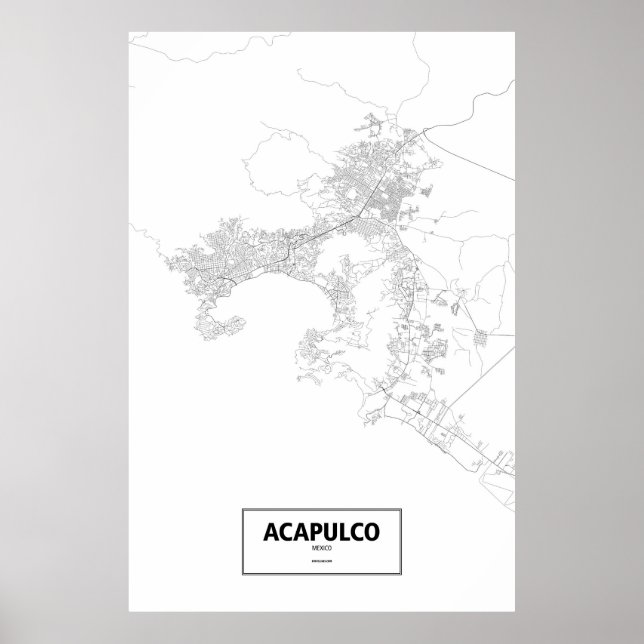 Acapulco, Mexiko (schwarz auf weiß) Poster (Vorne)