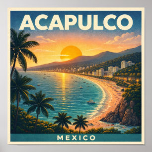 Acapulco Mexiko Vintage-Reiseposter Poster