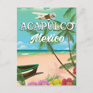 Acapulco Mexiko Vintage-Reiseposter Postkarte