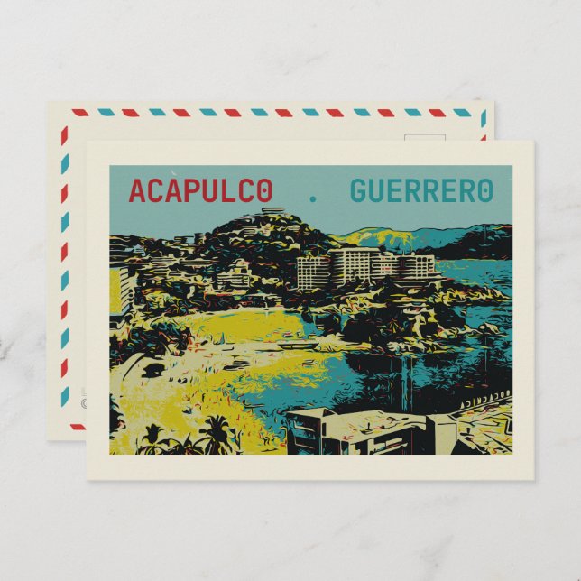 Acapulco view, Mexiko, Guerrero Postcard Postkarte (Vorne/Hinten)