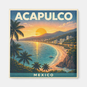 Acapulco Vintage-Reiseplakat-Magnet Magnet