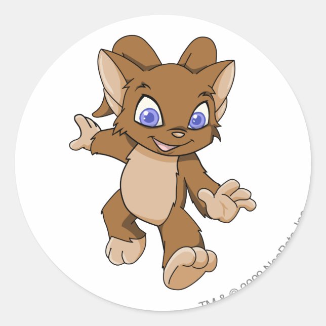 Acara Brown Runder Aufkleber (Vorderseite)