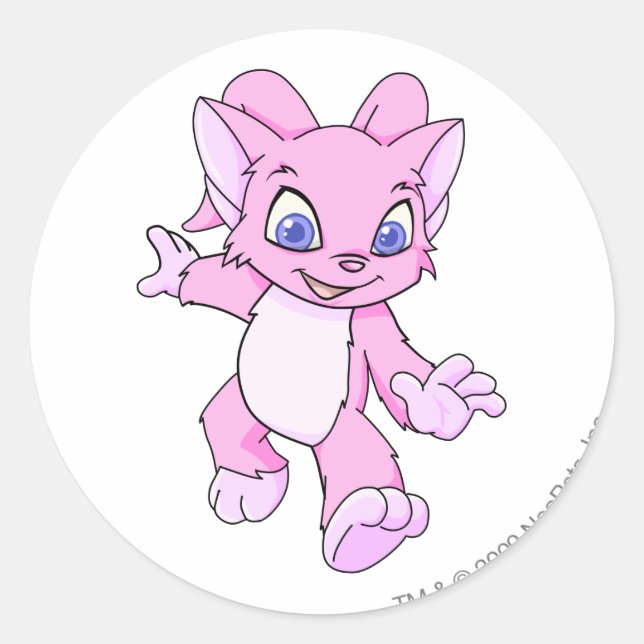 Acara Pink Runder Aufkleber (Vorderseite)