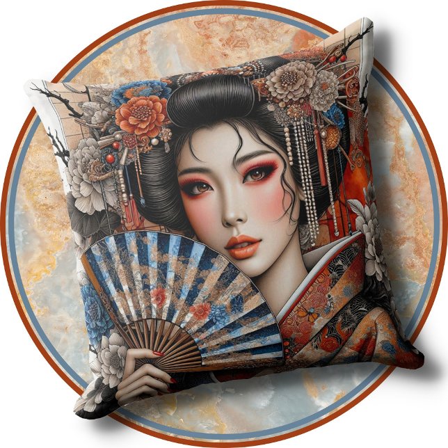 ACCENT PILLOW - Asian Woman in Traditional Attire Kissen (Von Creator hochgeladen)