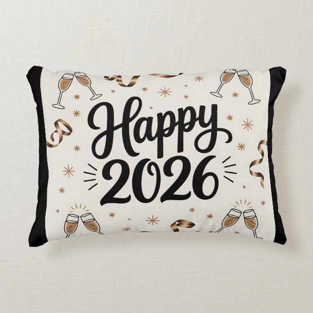 Accent Pillow-Happy New Year 2026 Dekokissen (Vorderseite)