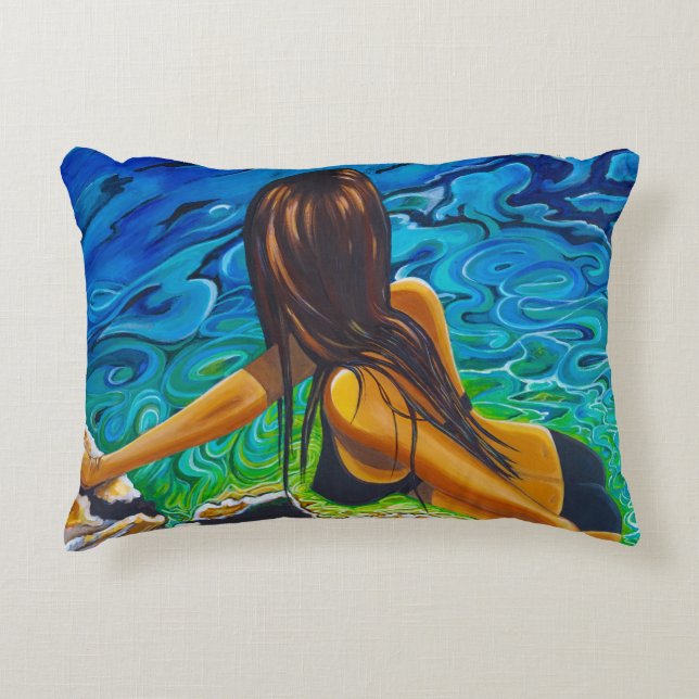 Accent Pillow mit Beach Girl Dekokissen (Vorderseite)