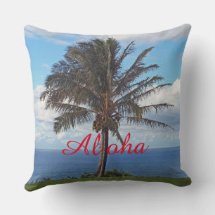 ACCENT PILLOW/PALM BAUM, OZEAN, ALOHA KISSEN